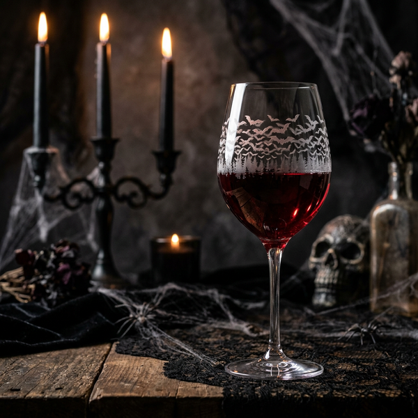 Bat Colony Wine Glass