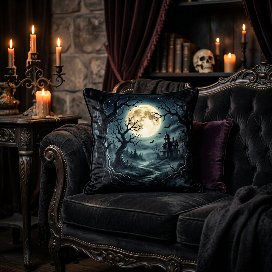 Haunted Forest Throw Pillow