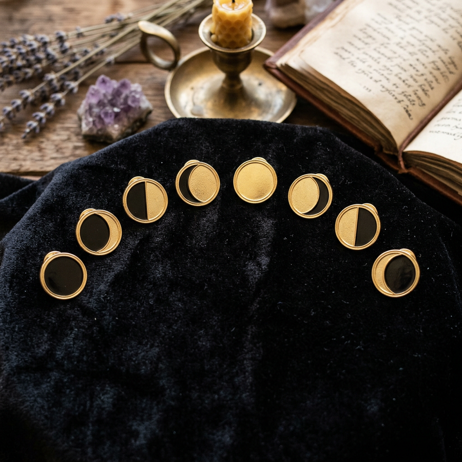 Moon Phase Enamel Pin Set