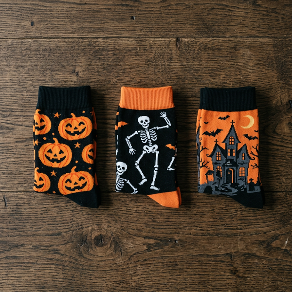 Spooky Crew Socks — Pumpkin Pack