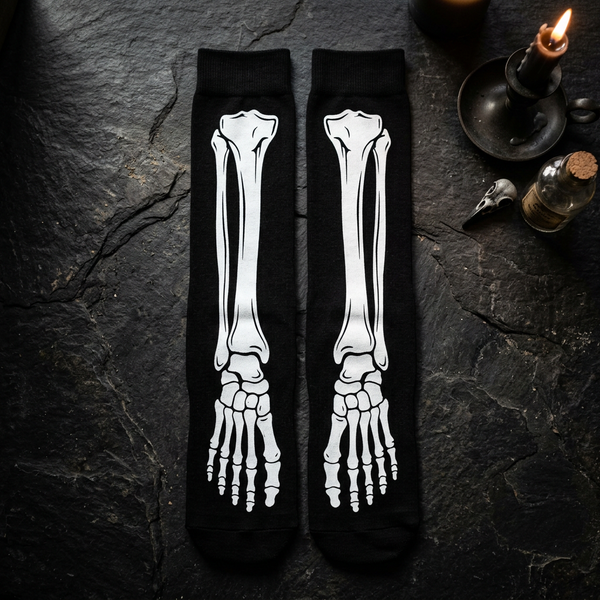 Skeleton Knee-High Socks