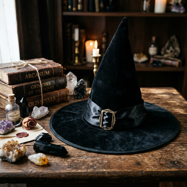 Velvet Witch Hat — Classic Black