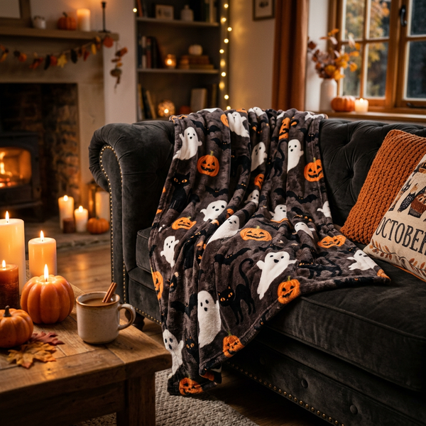 Spooky Halloween Throw Blanket